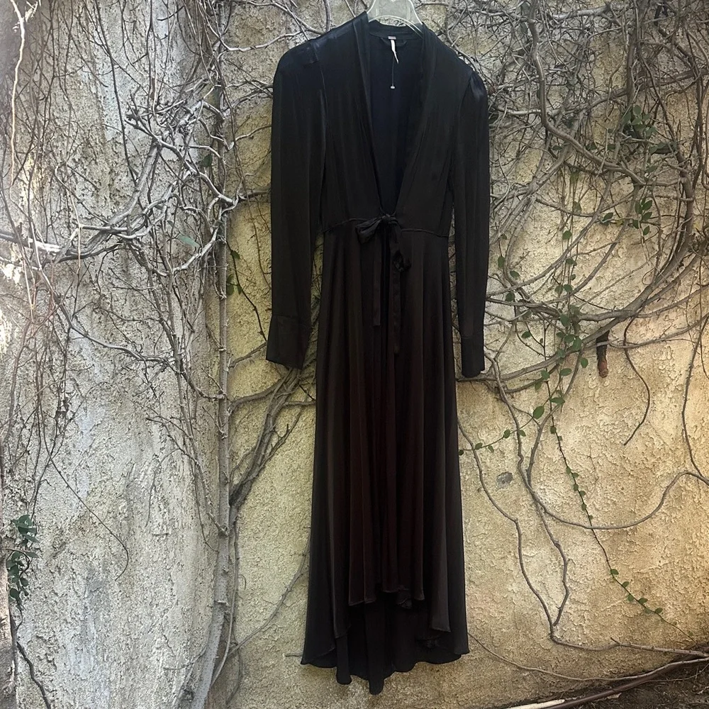 Free People Black Long Sleeve Kimono